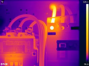 Infrared view of electrical panel